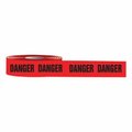 Accuform Barricade Tape, DANGER Legend, BlackRed, 3 in Width, 1000 ft Length, 3 mil Thickness, Plastic MPT01